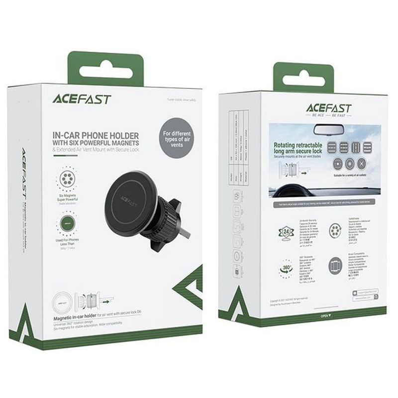 Автотримач Acefast D6 air vent magnetic car holder дивитися фото №6