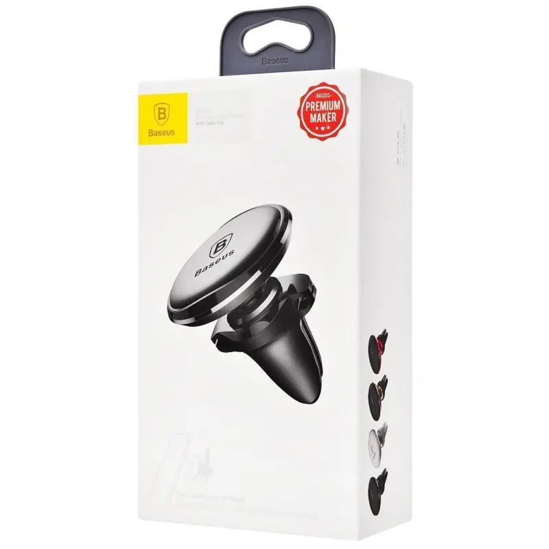 Автотримач Baseus Magnetic OS with cable clip (air outlet) (C40141201113), Black 5, купити оптом з доставкою