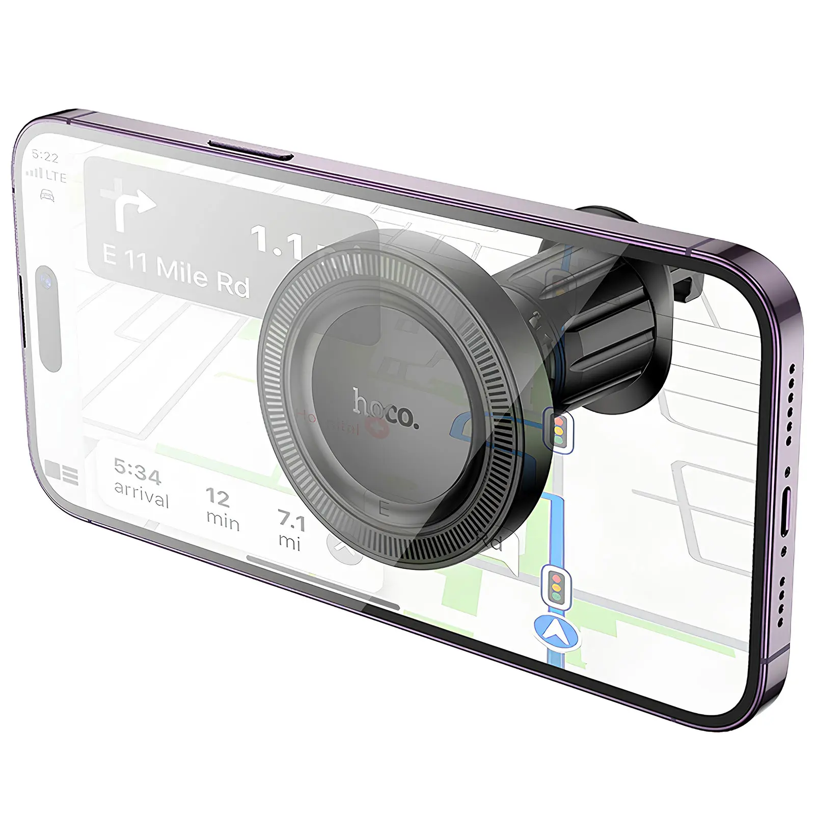Автодержатель Hoco H56 Show ring magnetic (air outlet), Black 5, купить оптом с доставкой