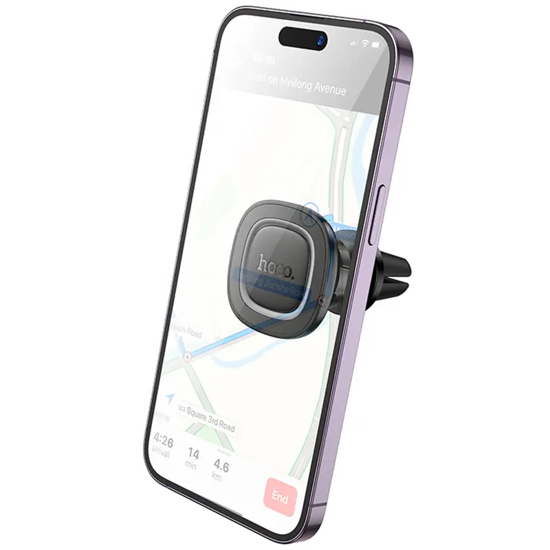 Автотримач Hoco H72 Crown magnetic (air outlet), Black / Metal gray 1, купити оптом з доставкою