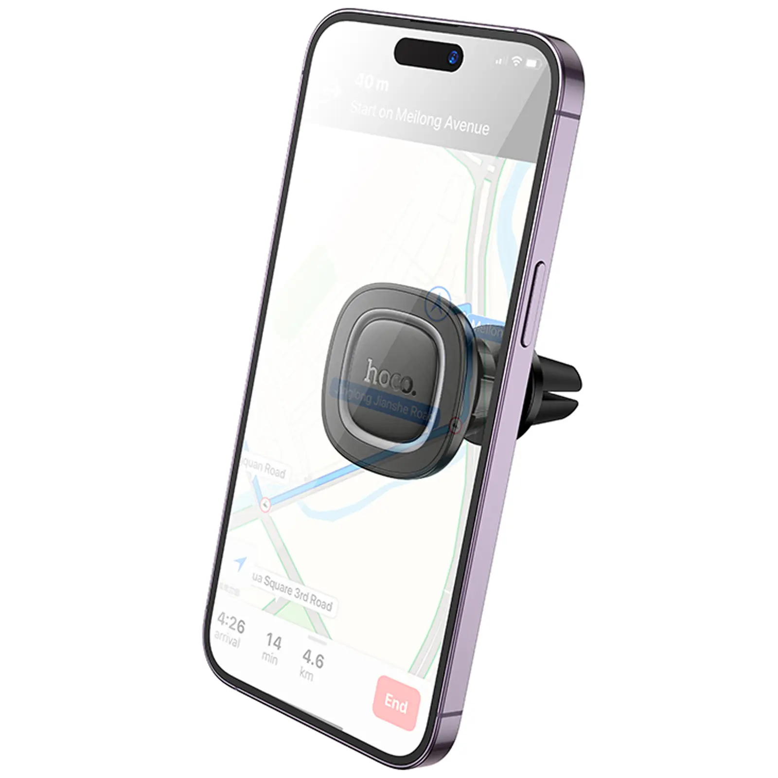 Автотримач Hoco H72 Crown magnetic (air outlet), Black / Metal gray 1, купити оптом з доставкою