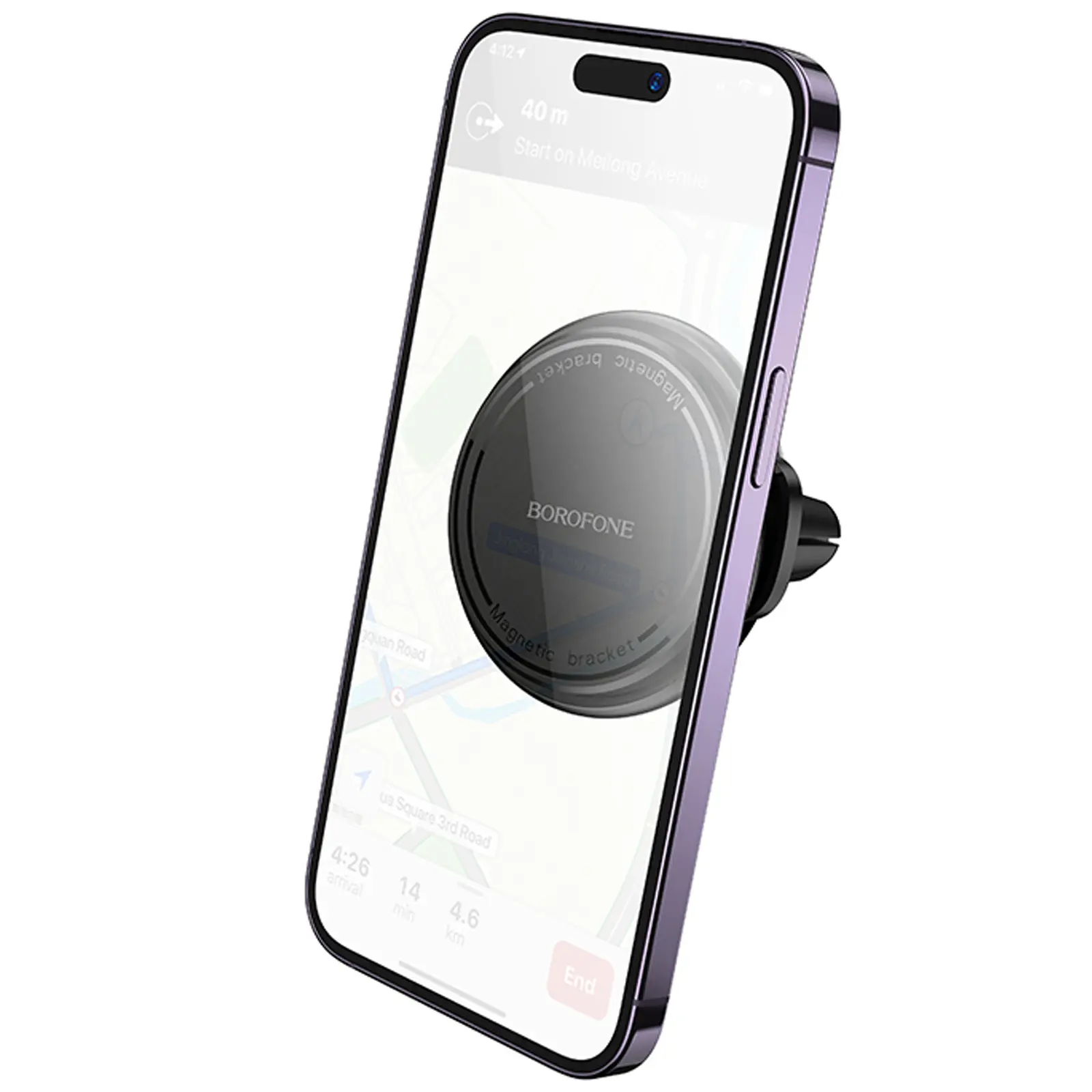Автотримач Borofone BH135 Parker ring magnetic (air outlet), Black 1, купити оптом з доставкою