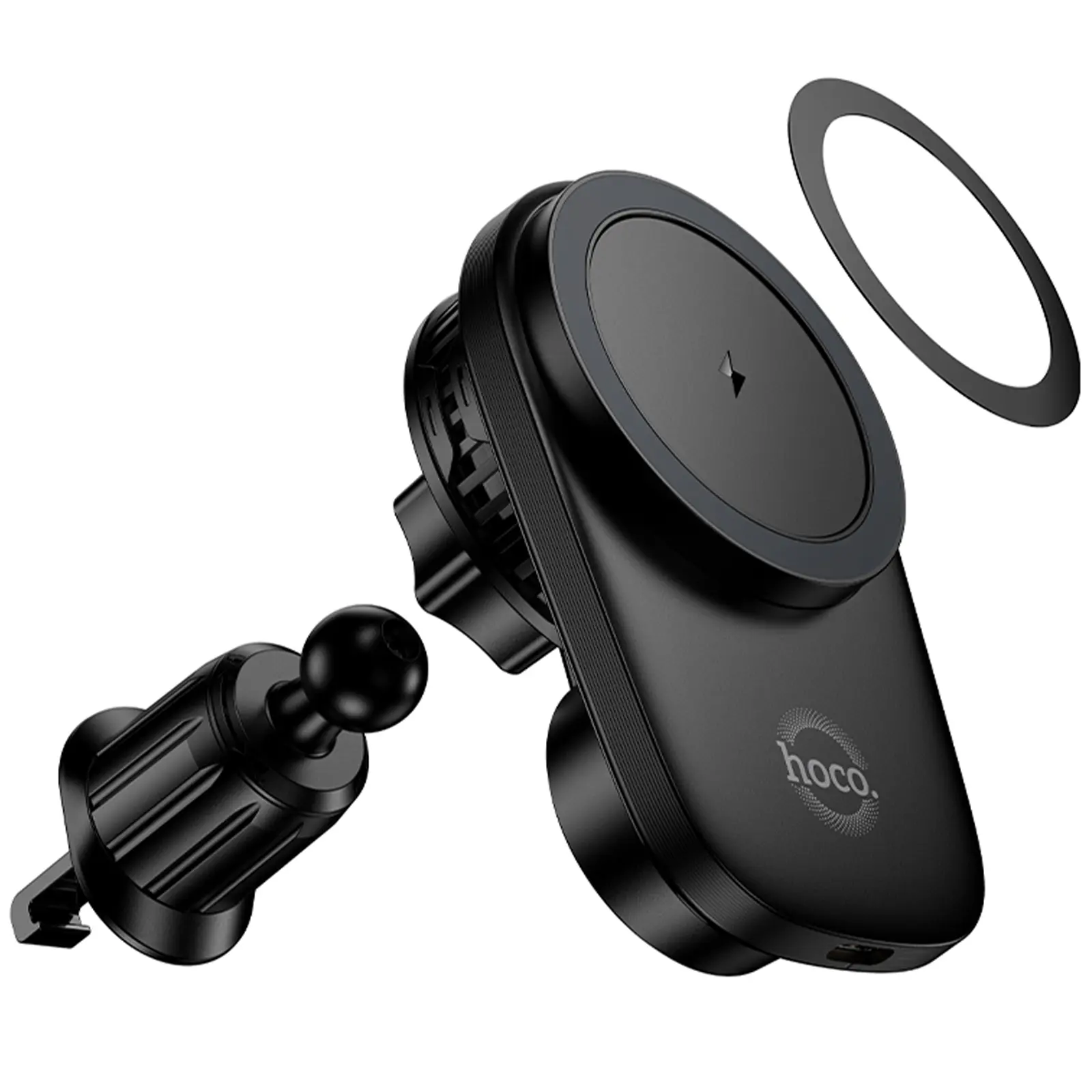 Автодержатель с БЗУ Hoco HW36 Electric 15W with cooler (air outlet), Black 3, купить оптом с доставкой