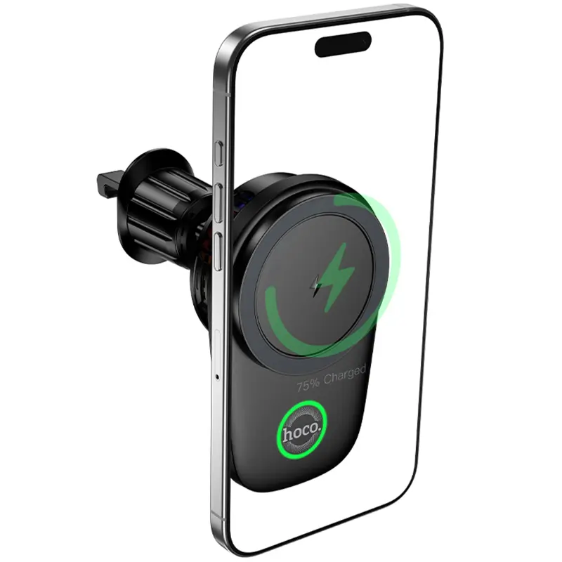 Автодержатель с БЗУ Hoco HW36 Electric 15W with cooler (air outlet), Black 5, купить оптом с доставкой