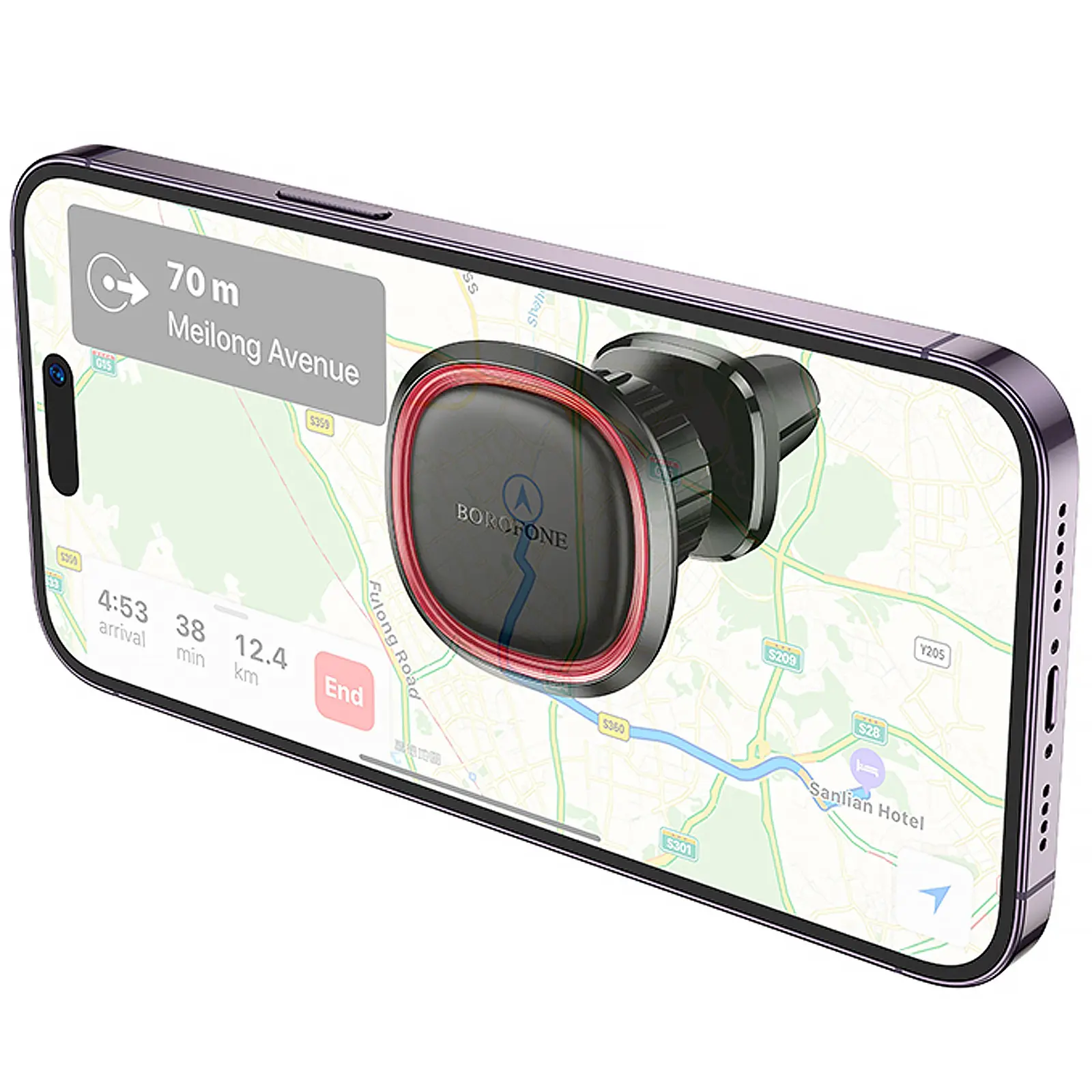 Автодержатель Borofone BH124 Roman, Black / Red 4, купить оптом с доставкой