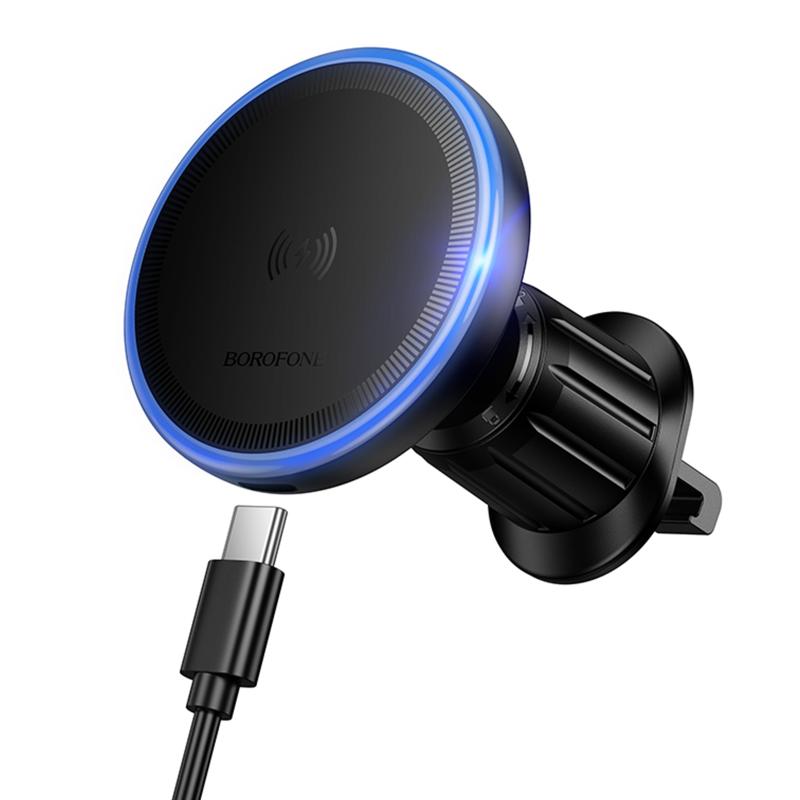 Автодержатель с БЗУ Borofone BH224 Flash 15W (air outlet) на картинке №1