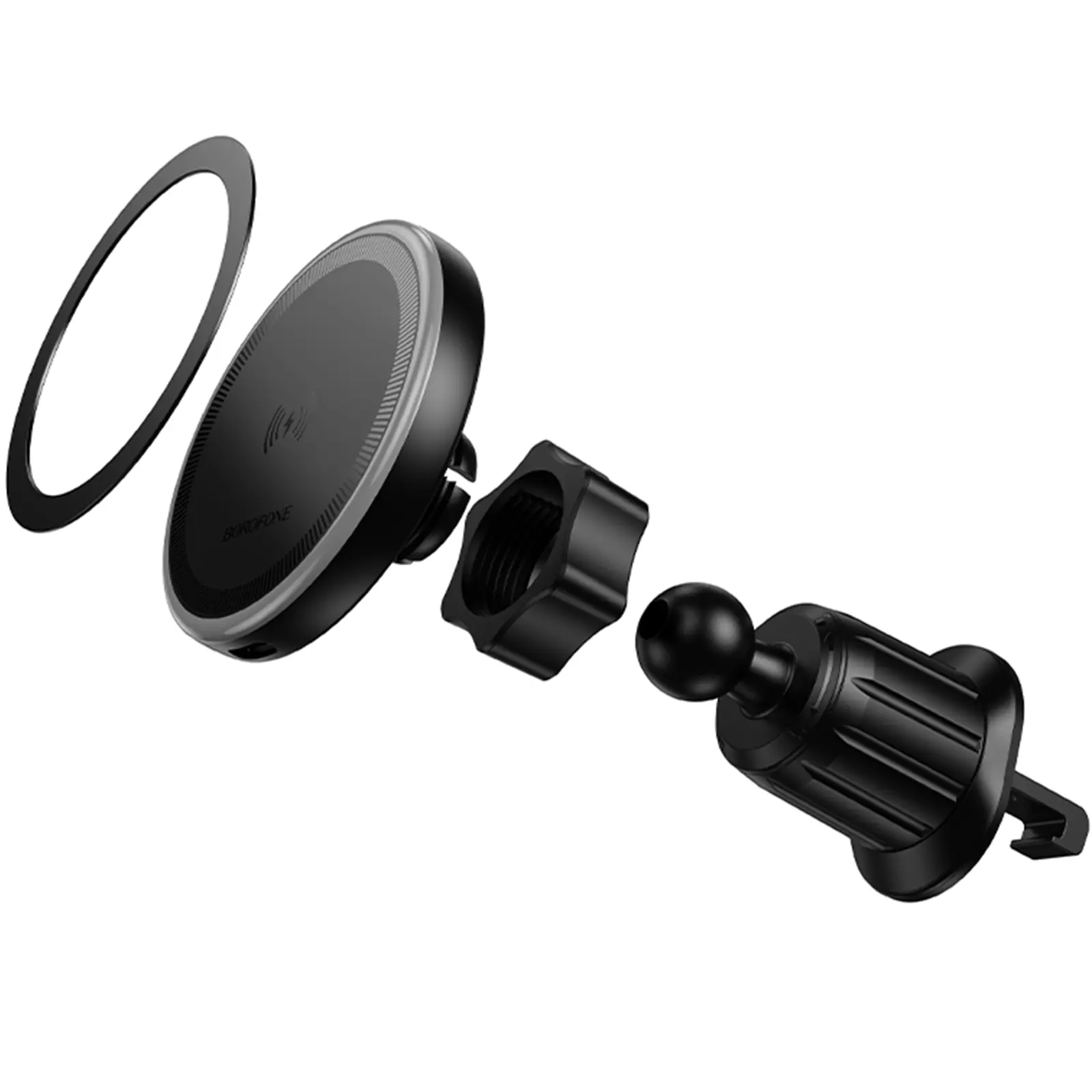 Автотримач з БЗП Borofone BH224 Flash 15W (air outlet), Black 3, купити оптом з доставкою