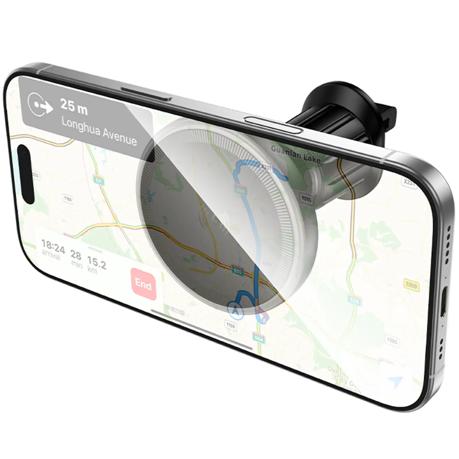 Автотримач з БЗП Borofone BH224 Flash 15W (air outlet), Black 4, купити оптом з доставкою