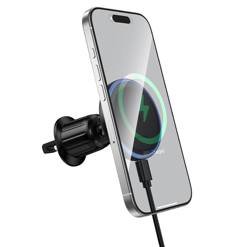 Автодержатель с БЗУ Borofone BH224 Flash 15W (air outlet) на картинке №6