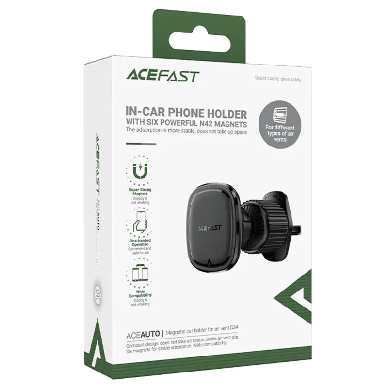 Автодержатель Acefast D34, Black 1, купить оптом с доставкой