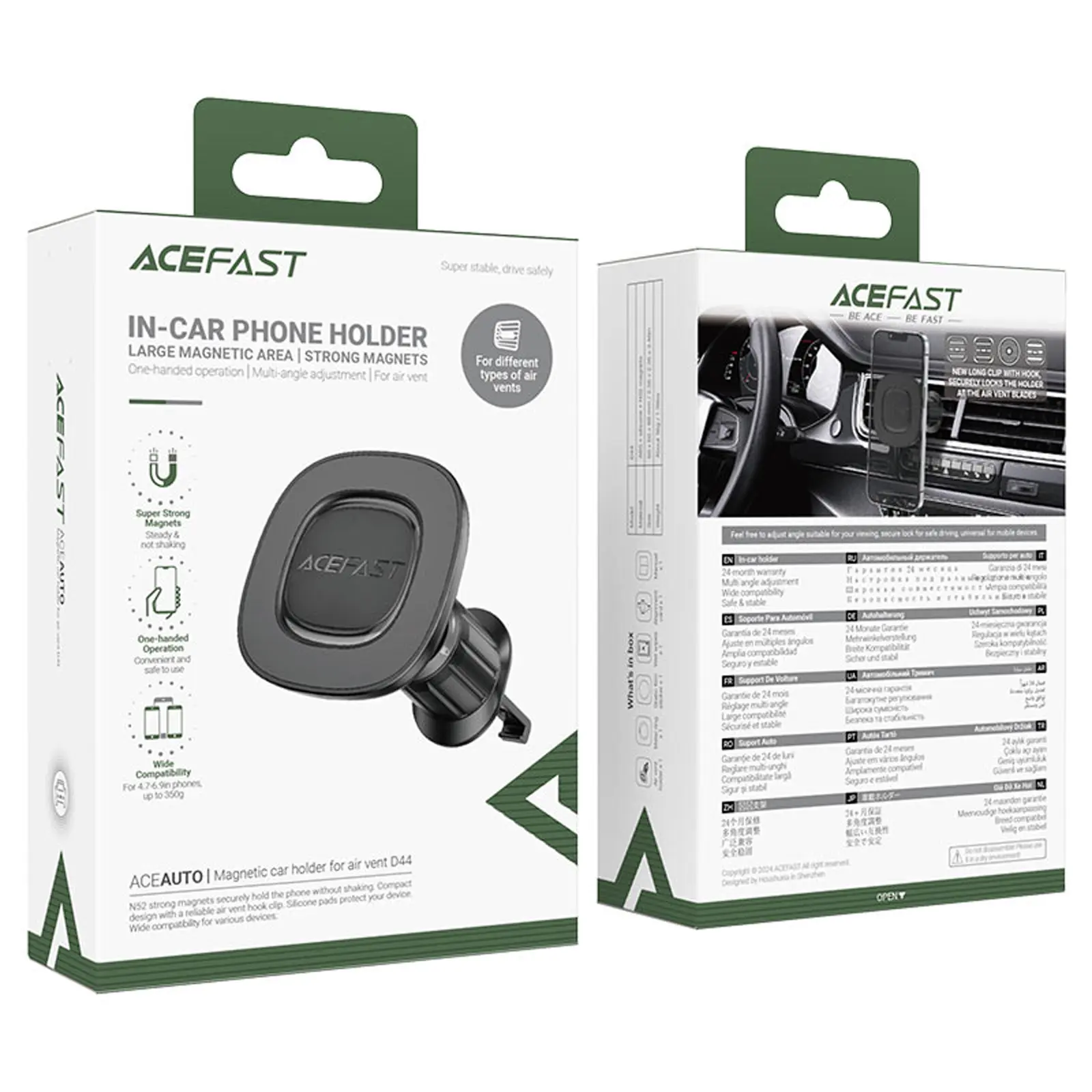 Автотримач Acefast D44, Black 1, купити оптом з доставкою