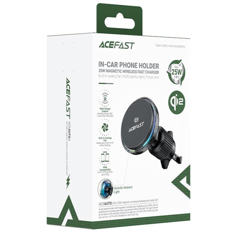Автотримач з БЗП Acefast D61 Magnetic Wireless Charging 15W на малюнкі №2