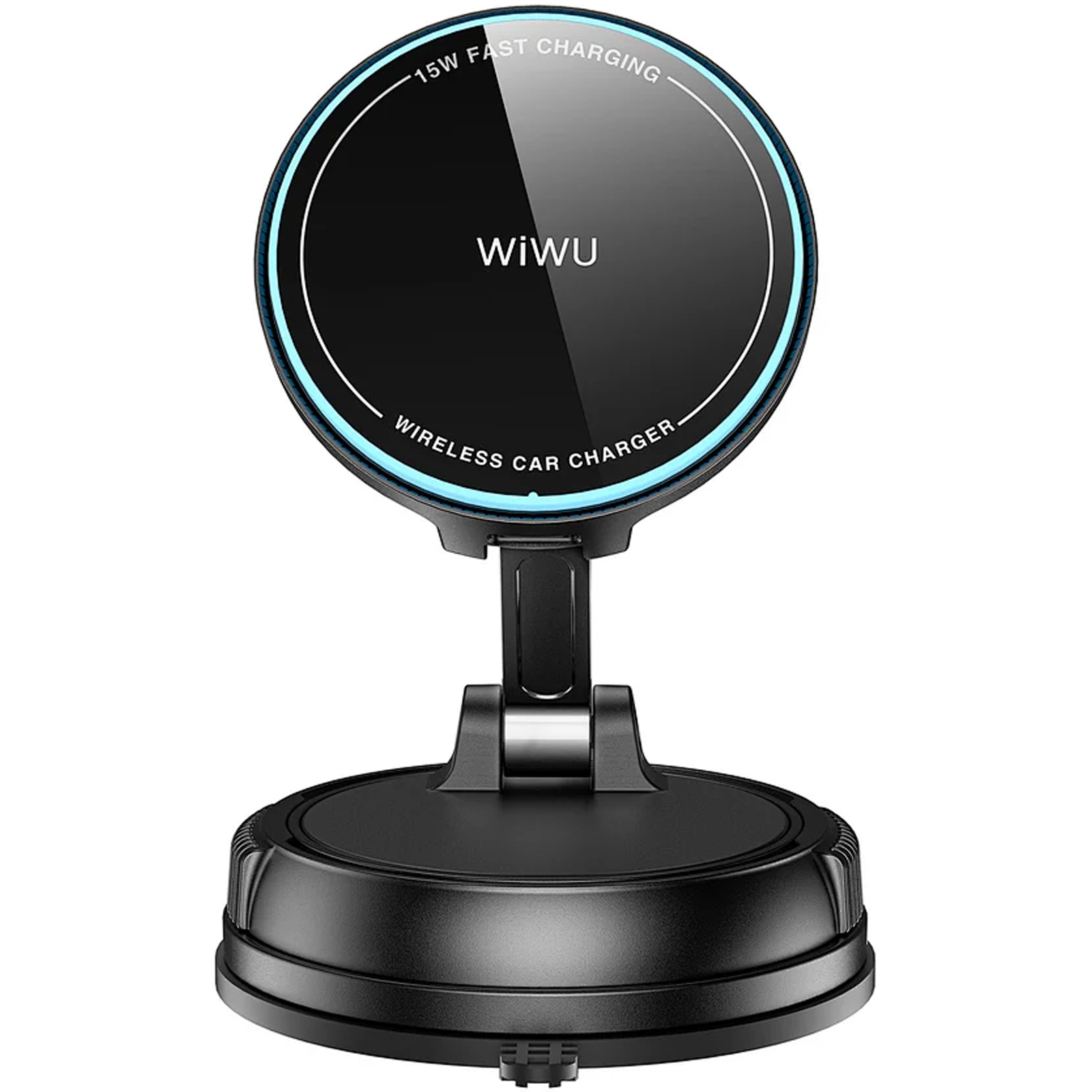 Автодержатель с БЗУ WIWU CH-326 Universal Vacuum Suction Magnetic 15W, Black 3, купить оптом с доставкой
