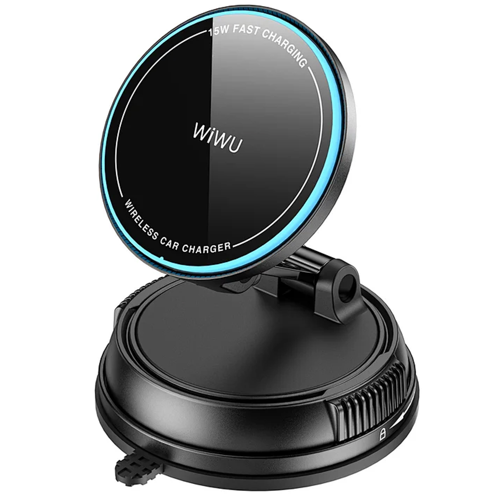 Автодержатель с БЗУ WIWU CH-326 Universal Vacuum Suction Magnetic 15W, Black 4, купить оптом с доставкой