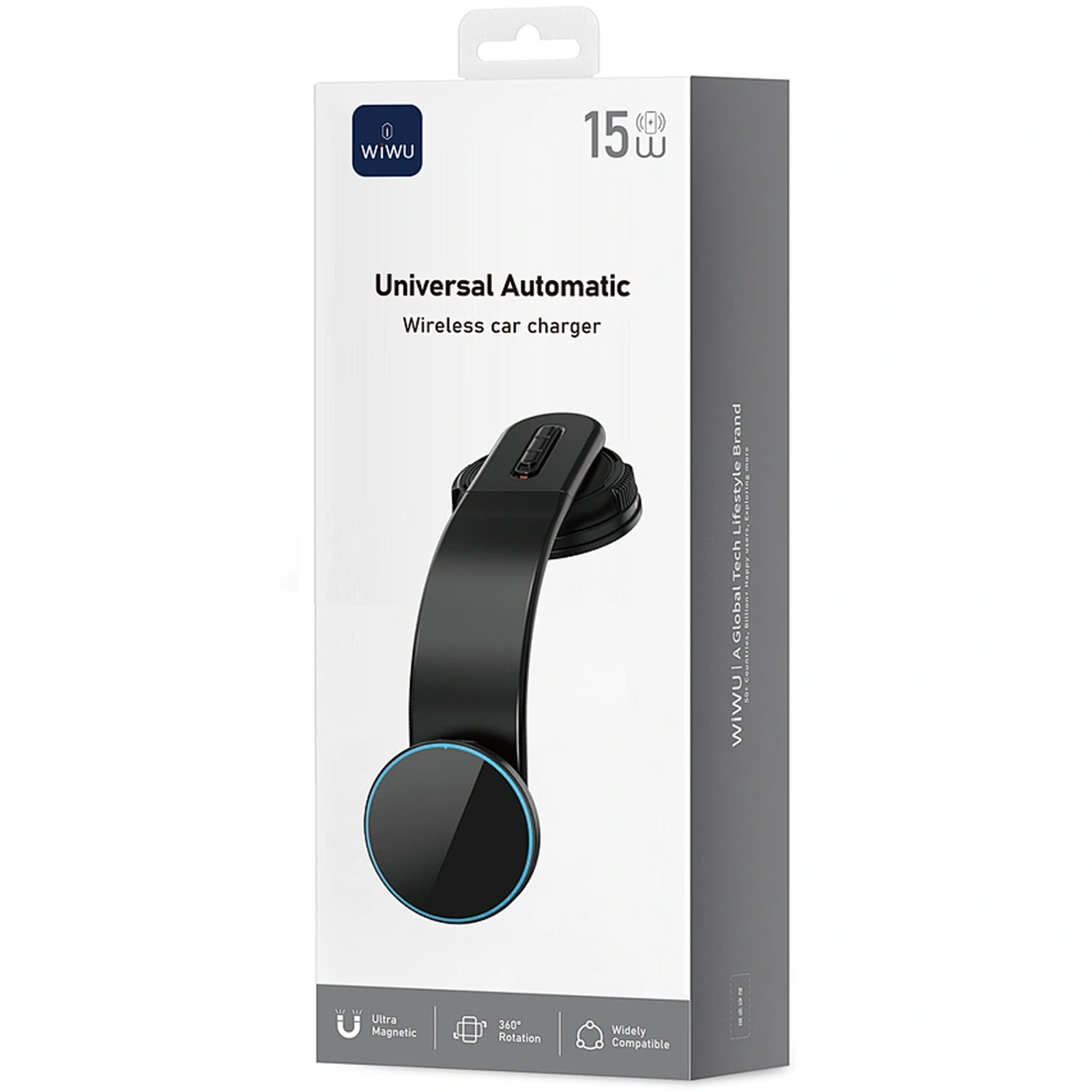 Автодержатель с БЗУ WIWU CH-327 Universal Automatic 15W, Black 4, купить оптом с доставкой