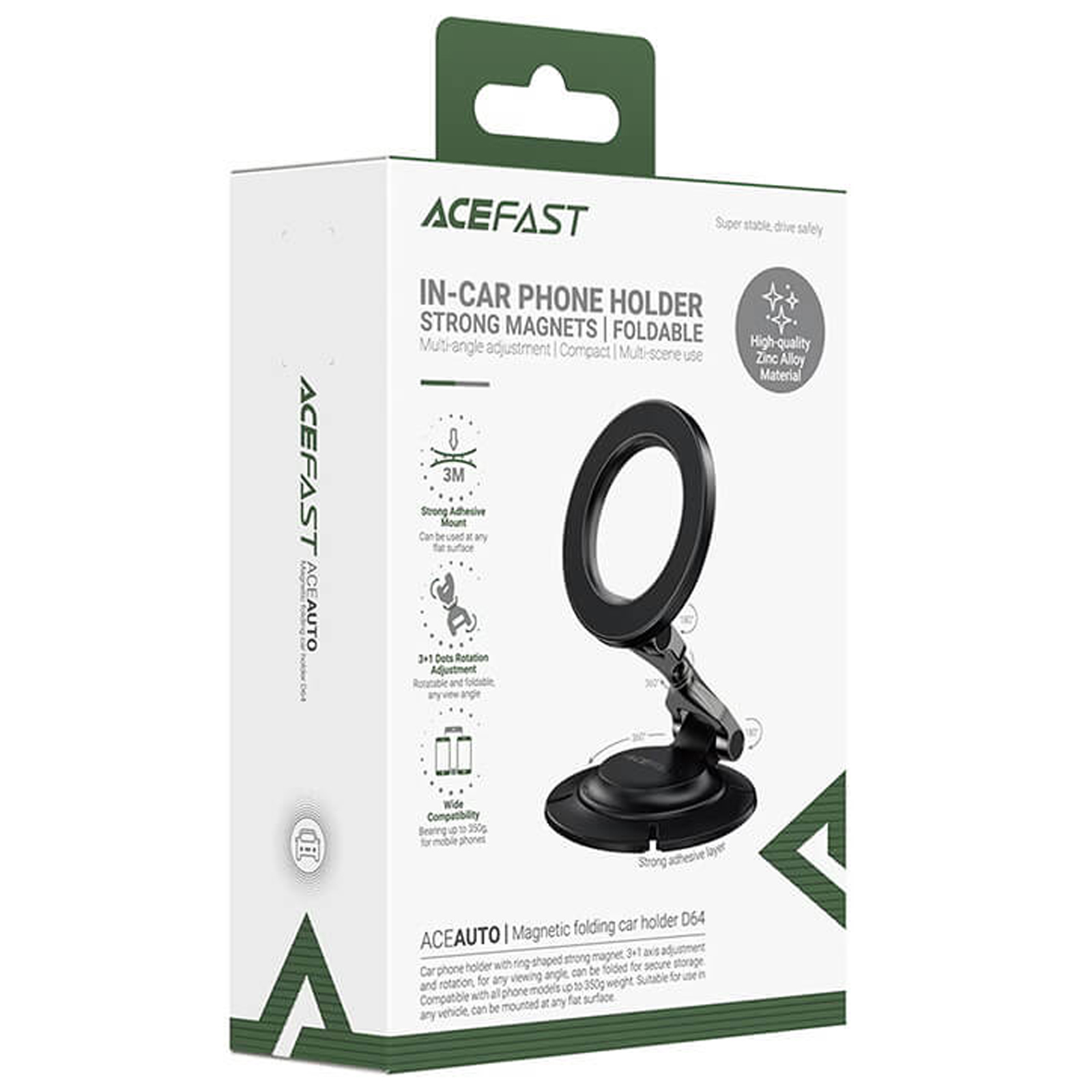 Автодержатель Acefast D64 Magnetic Wireless, Black 4, купить оптом с доставкой