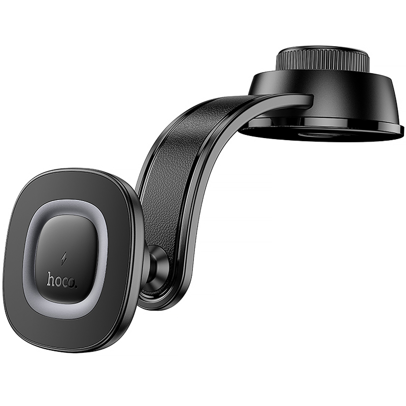 Автотримач з БЗП Hoco HW31 Crown Magnetic Wireless Charging 15W, Black / Metal gray, купити оптом з доставкою