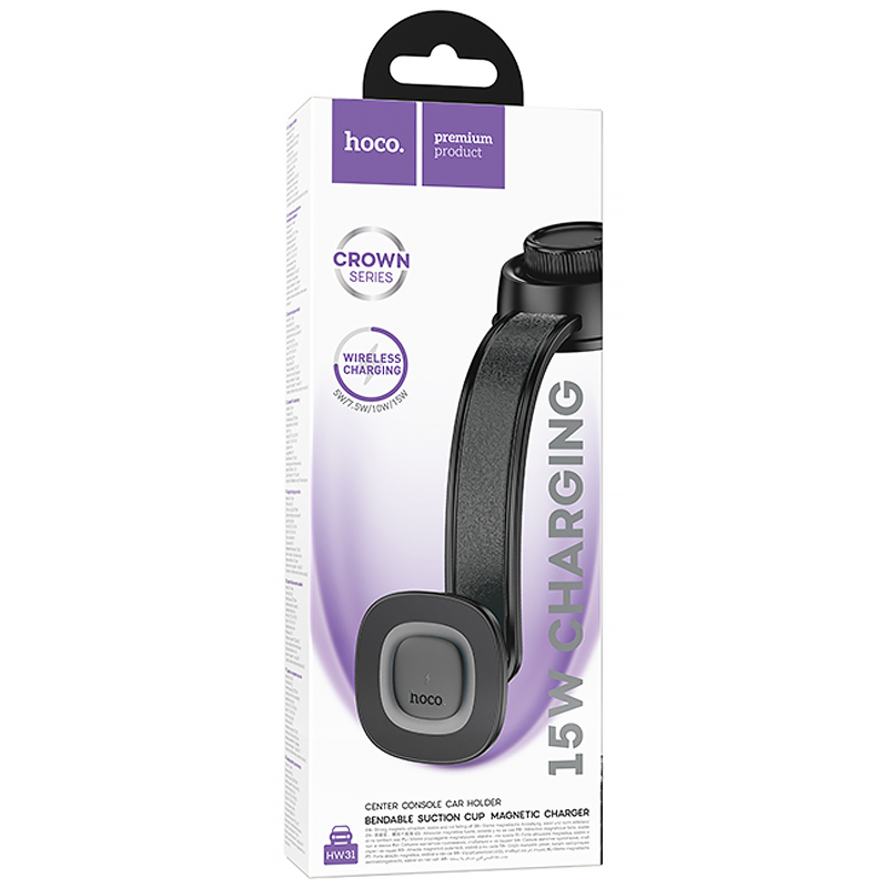 Автотримач з БЗП Hoco HW31 Crown Magnetic Wireless Charging 15W на малюнкі №2