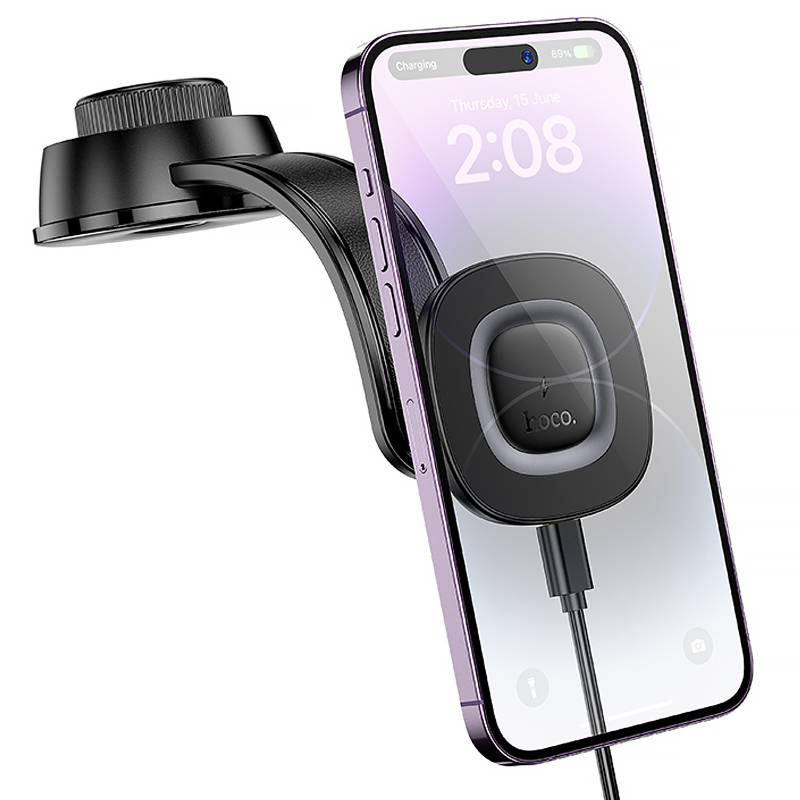 Автотримач з БЗП Hoco HW31 Crown Magnetic Wireless Charging 15W на малюнкі №3