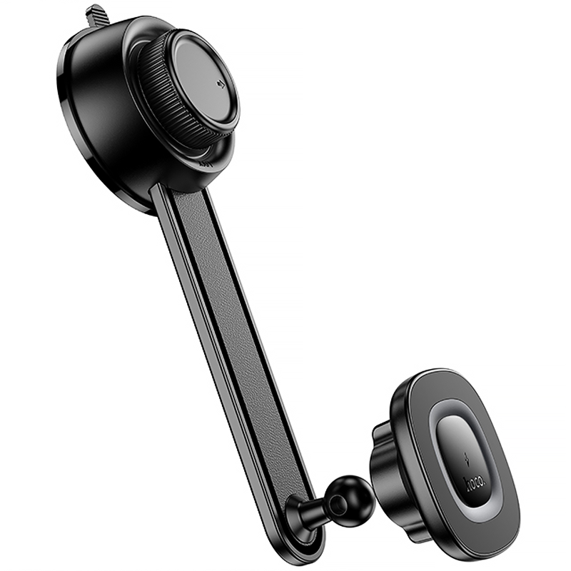 Автотримач з БЗП Hoco HW31 Crown Magnetic Wireless Charging 15W, Black / Metal gray 4, купити оптом з доставкою