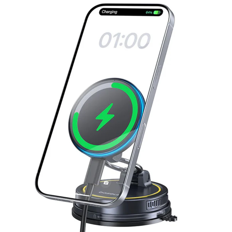 Уценка Автодержатель с БЗУ Baseus PrimeTrip VC2 Flex Pro Magnetic Wireless Charging (C0013F), Поврежденная упаковка / Cosmic Black 3, купить оптом с доставкой