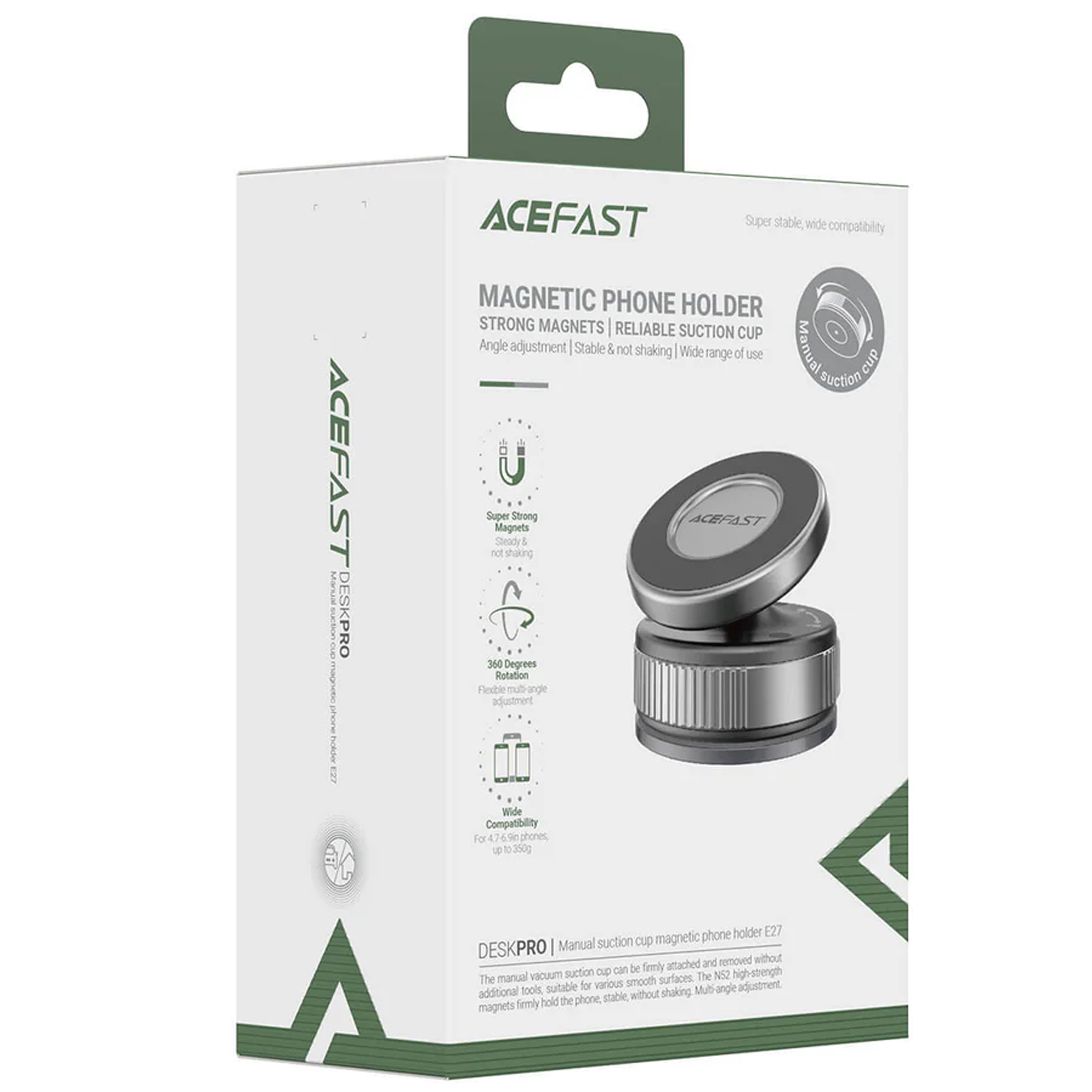 Уцінка Автотримач Acefast E27 Vacuum Suction Magnetic, М'ята упаковка / Gray 1, купити оптом з доставкою
