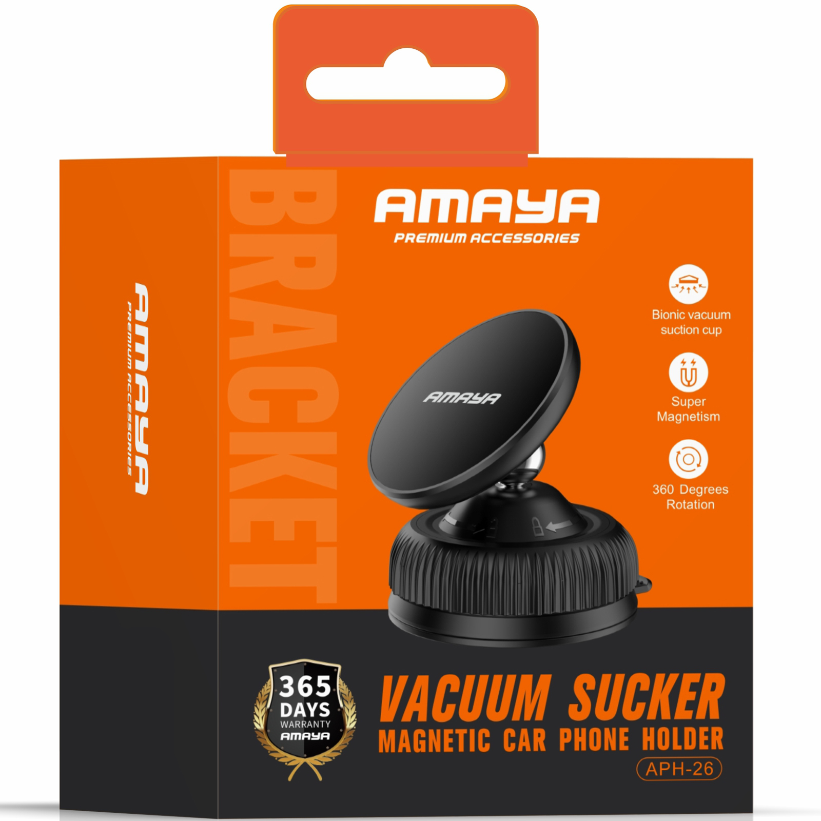 Автодержатель Amaya APH-26 Vacuum Suction Magnetic, Black 1, купить оптом с доставкой