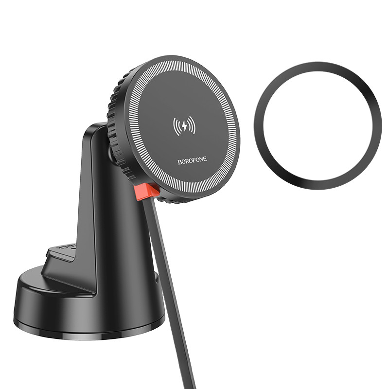 Автодержатель с БЗУ Borofone BH208 Mona retractable (center console) на картинке №7