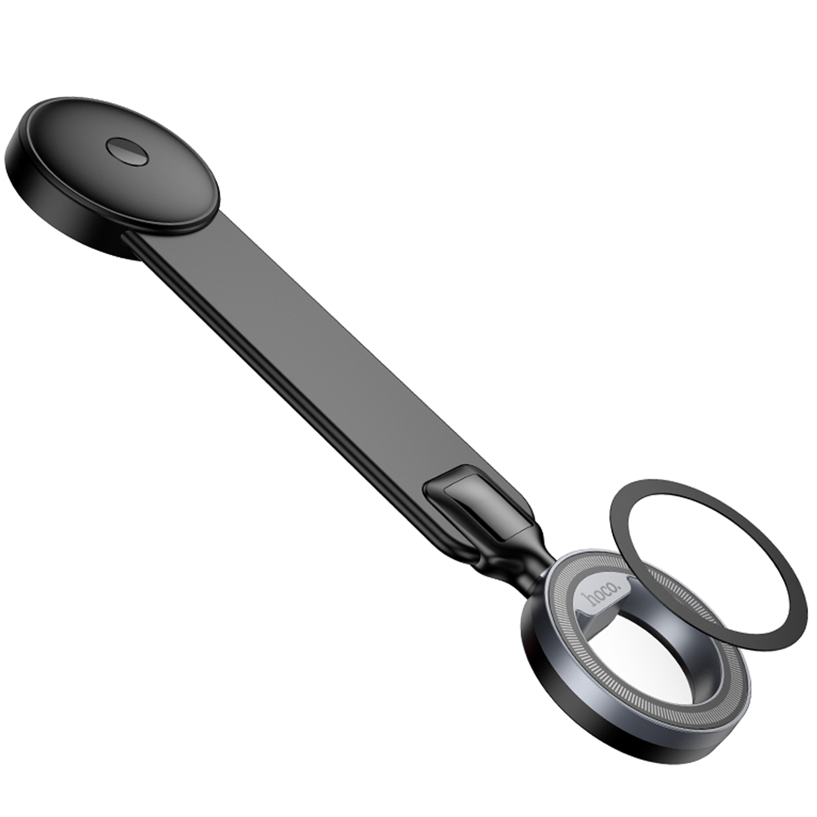 Автотримач Hoco H71 Totem Ring magnetic (center console), Black metal gray 4, купити оптом з доставкою