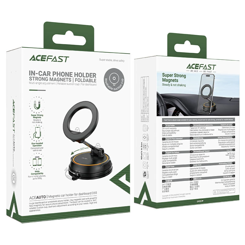 Автотримач Acefast D55 Magnetic for Dashboard, Black 5, купити оптом з доставкою