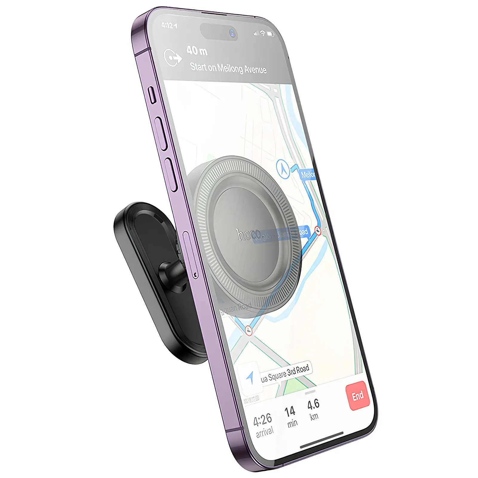 Автодержатель Hoco H58 Show ring magnetic (multi-scene), Black 2, купить оптом с доставкой