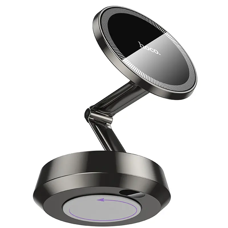 Автодержатель Hoco H83 Metal ring magnetic (center console), Metal grey 2, купить оптом с доставкой