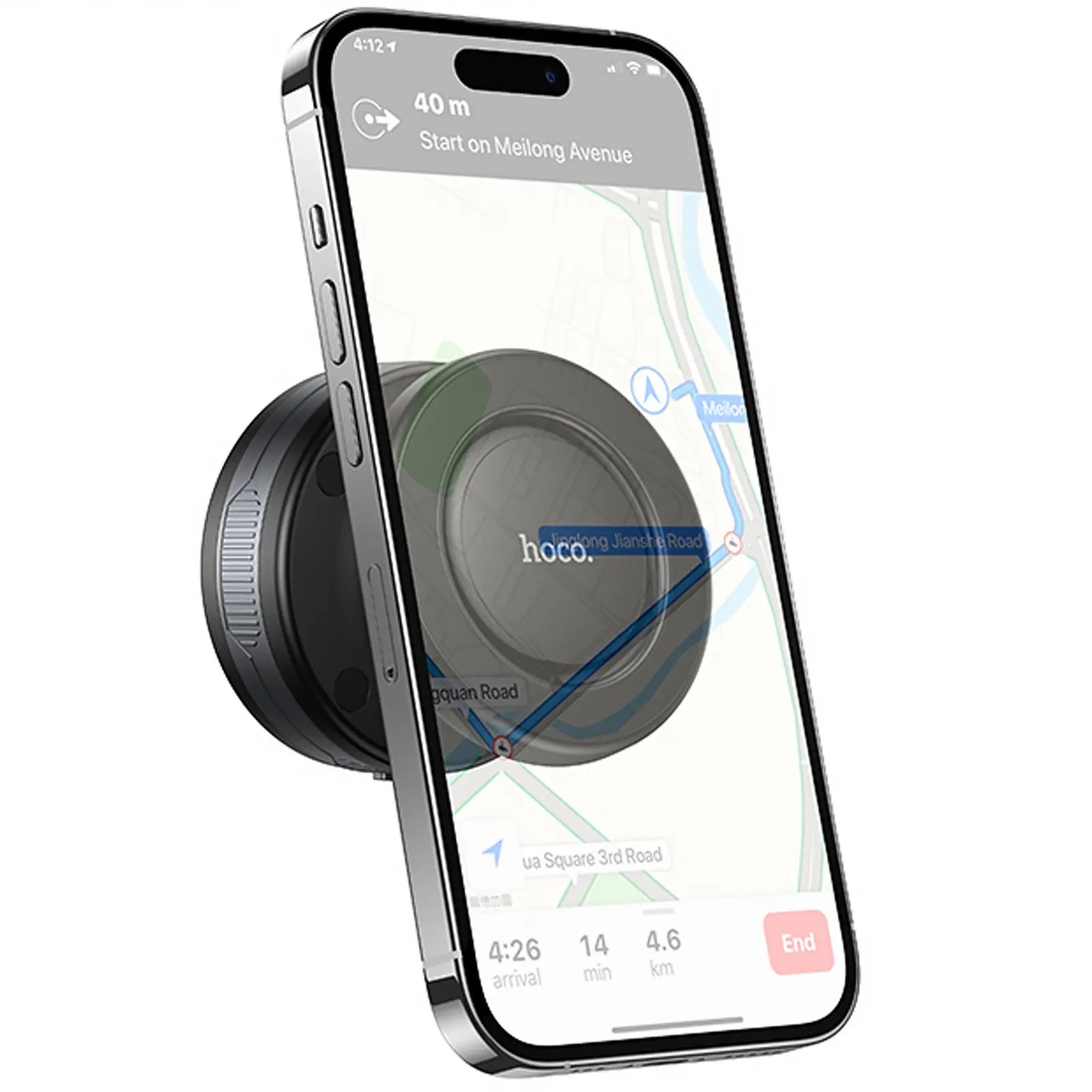 Автодержатель Hoco H87 Dragon electric suction cup magnetic (universal), Black / Metal gray 1, купить оптом с доставкой