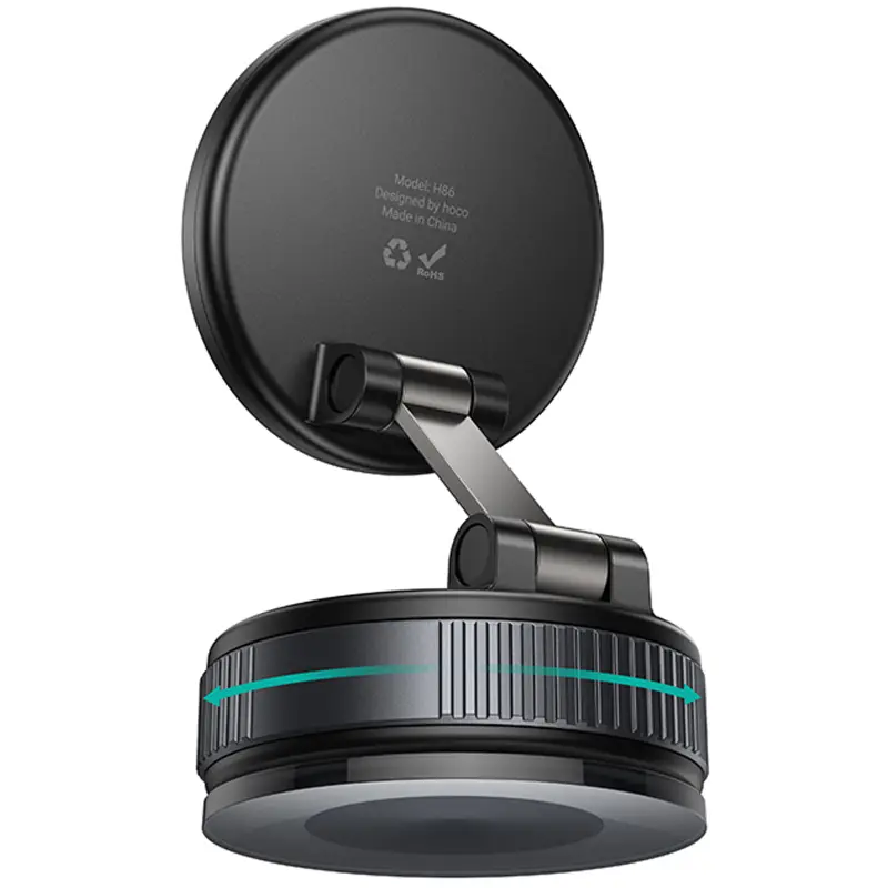Автотримач Hoco H86 Dragon manual suction cup magnetic (universal), Black / Metal gray 3, купити оптом з доставкою