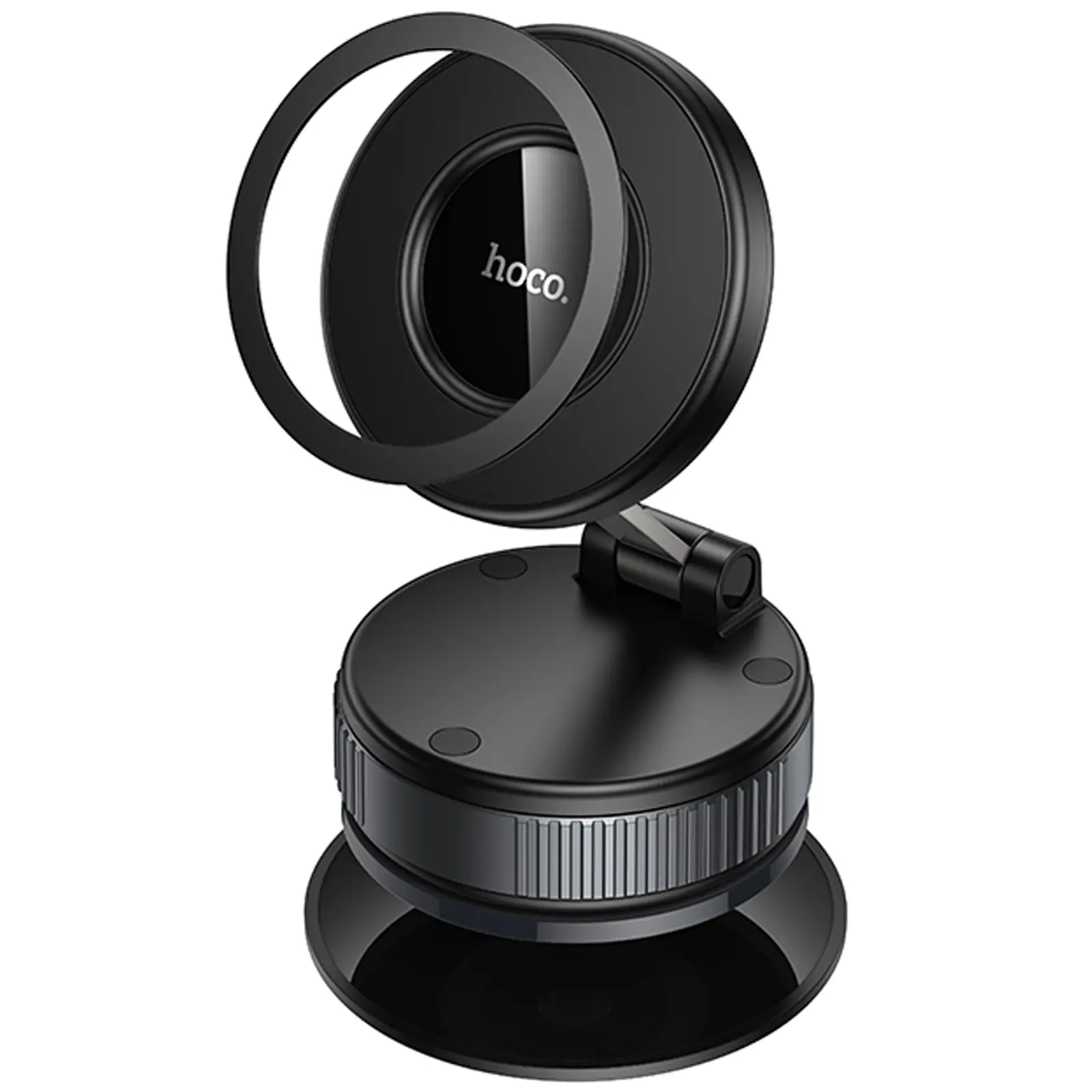 Автотримач Hoco H86 Dragon manual suction cup magnetic (universal), Black / Metal gray 4, купити оптом з доставкою
