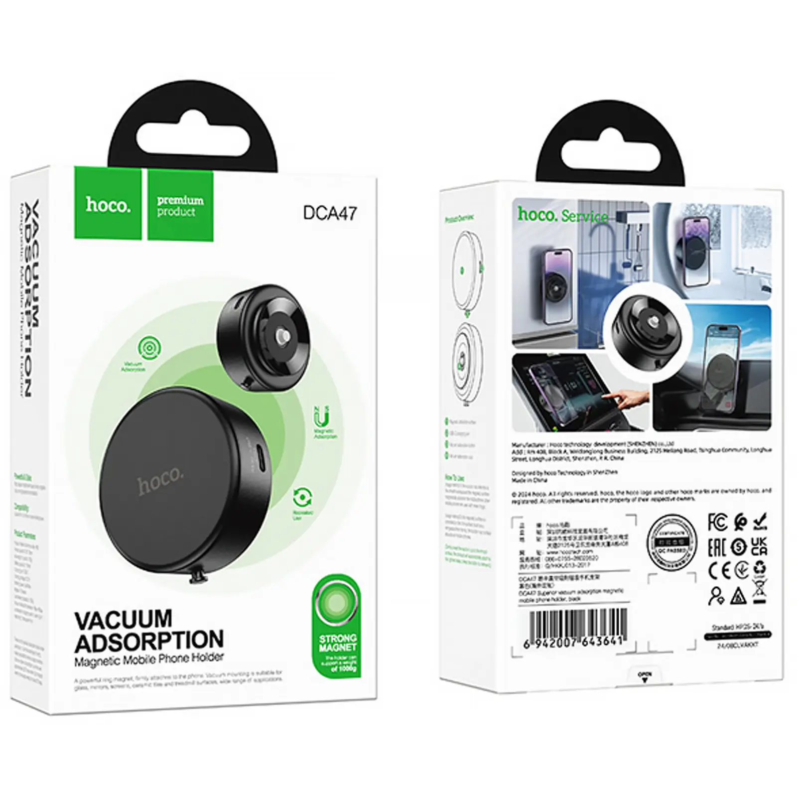 Автодержатель Hoco DCA47 Quick Fix magnetic, Black 3, купить оптом с доставкой