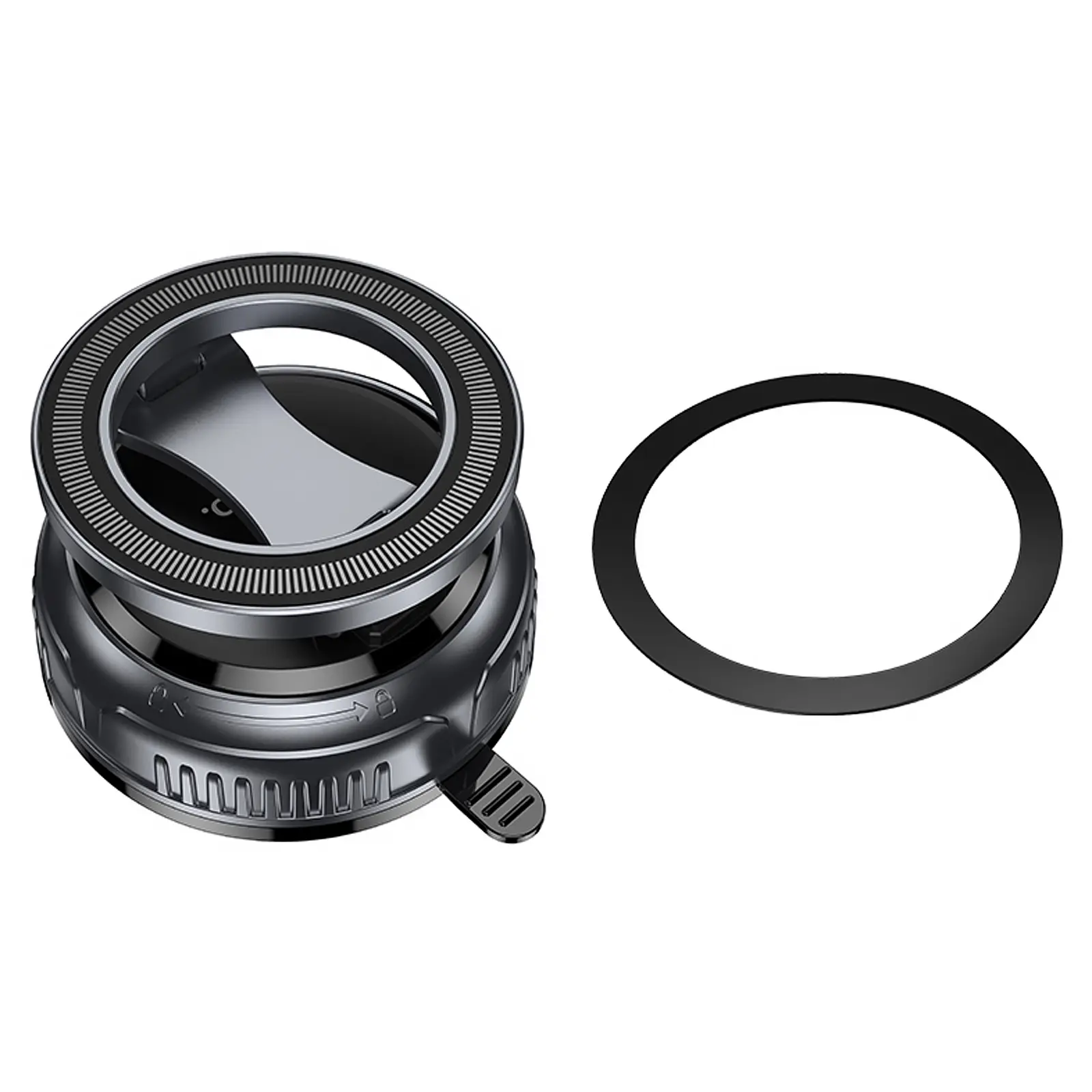 Автодержатель Hoco H92 High vacuum suction cup magnetic (universal), Black / Metal gray 4, купить оптом с доставкой
