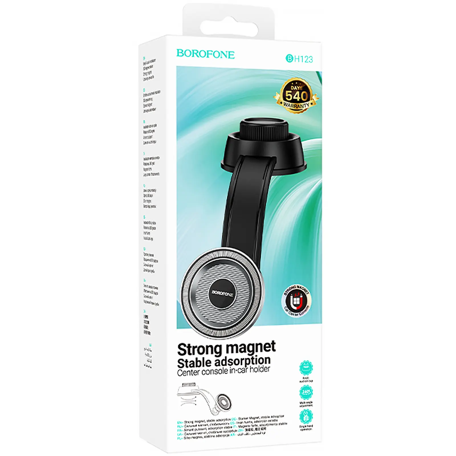 Автодержатель Borofone BH123 Profit magnetic (center console), Black / Metal gray 1, купить оптом с доставкой