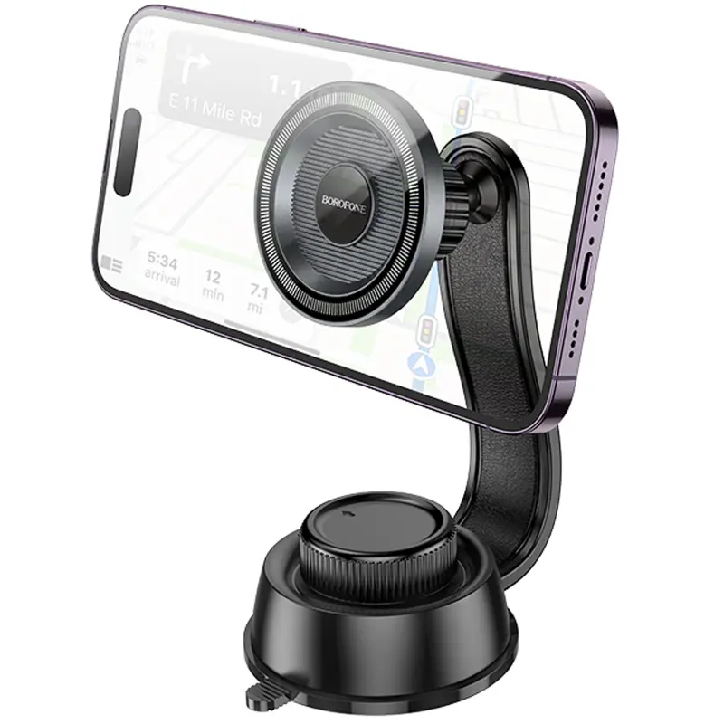 Автодержатель Borofone BH123 Profit magnetic (center console), Black / Metal gray 5, купить оптом с доставкой