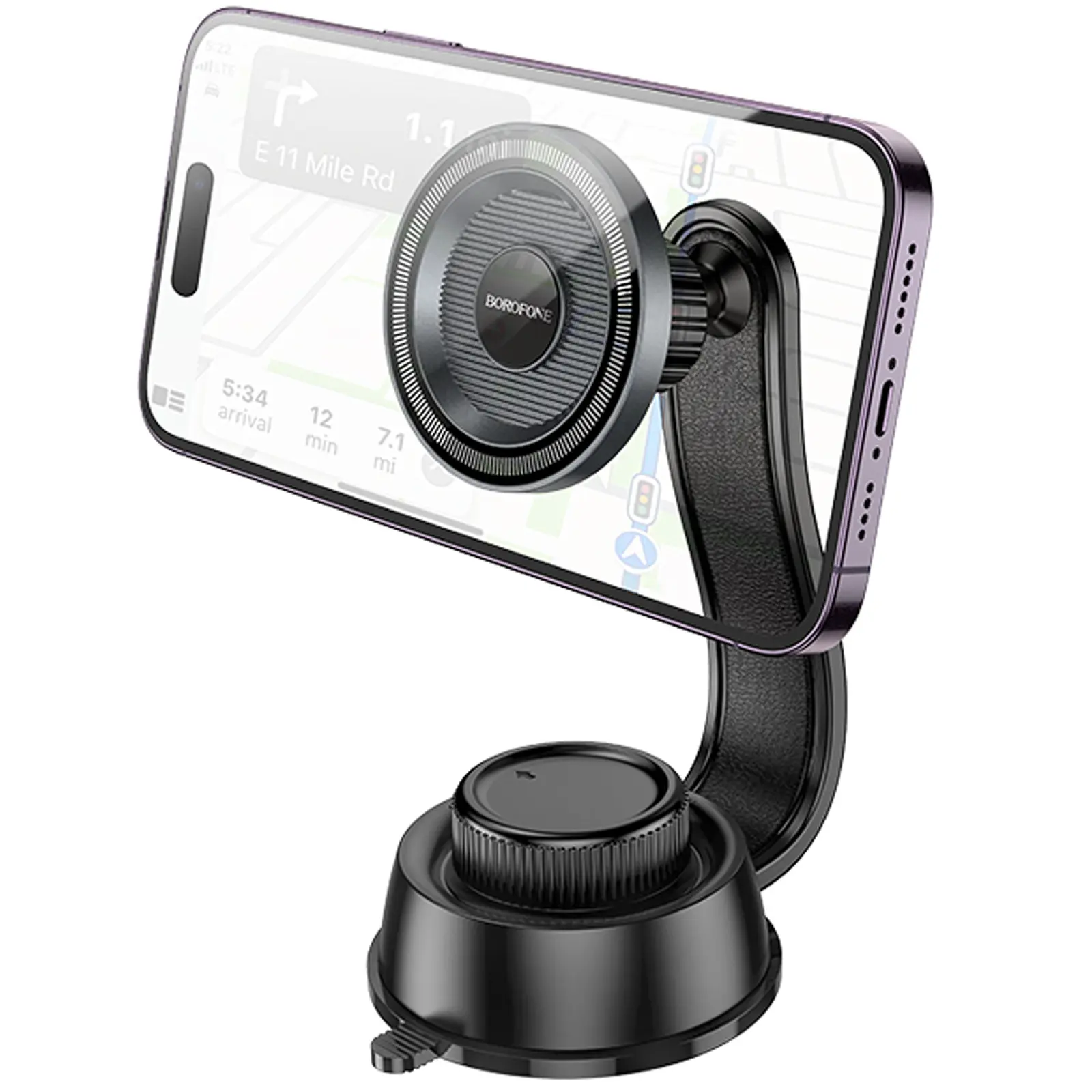 Автодержатель Borofone BH123 Profit magnetic (center console), Black / Metal gray 5, купить оптом с доставкой