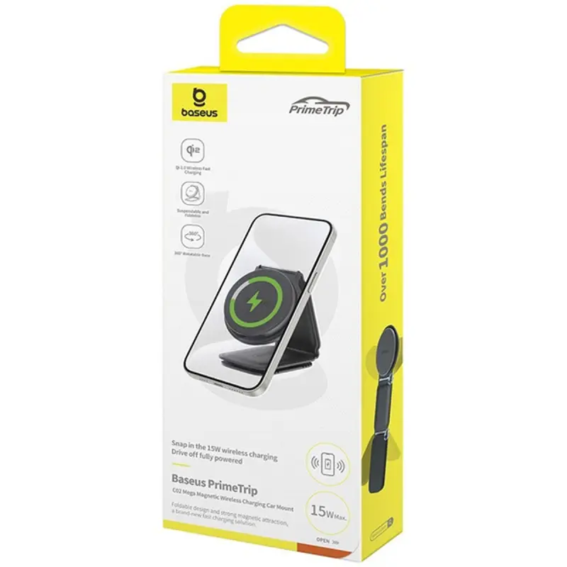 Автодержатель с БЗУ Baseus PrimeTrip Series C02 15W (C40169), Cluster Black 3, купить оптом с доставкой