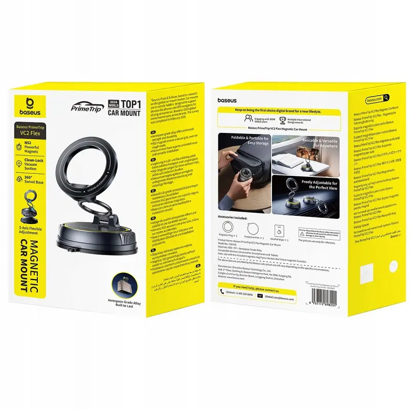 Автотримач Baseus VC2 Flex Vacuum Suction Magnetic (C00138), Cosmic Black 2, купити оптом з доставкою