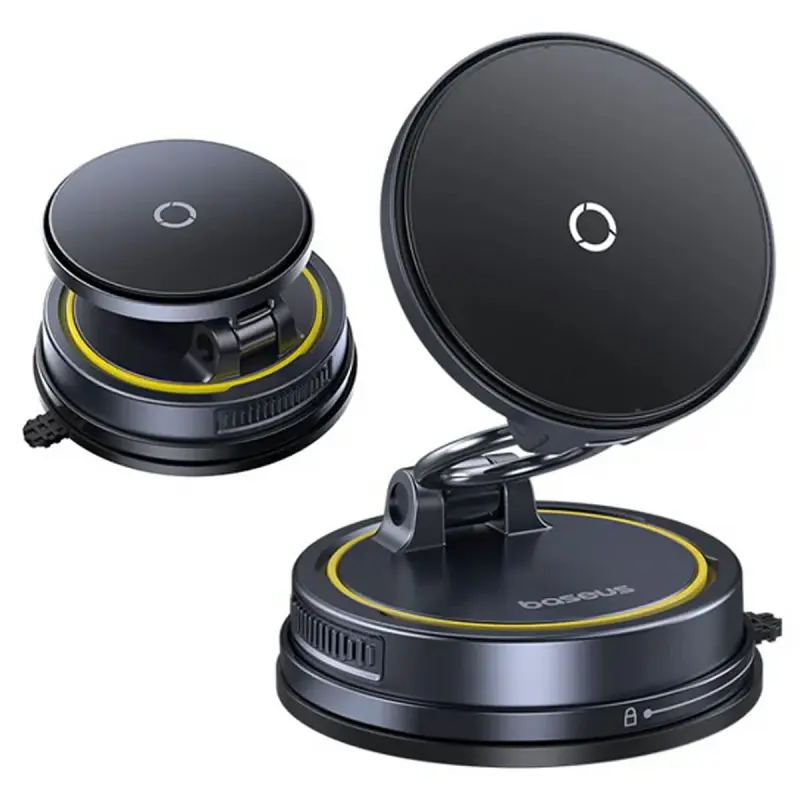 Автотримач з БЗП Baseus PrimeTrip VC2 Flex Pro Magnetic Wireless Charging (C0013F), Cosmic Black 2, купити оптом з доставкою