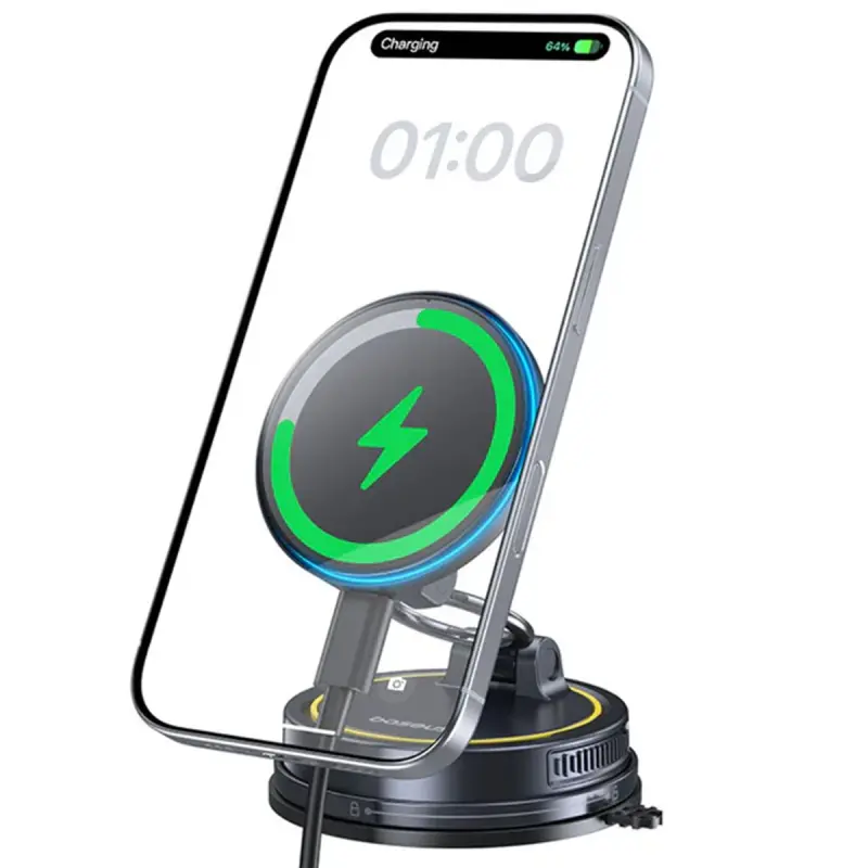 Автотримач з БЗП Baseus PrimeTrip VC2 Flex Pro Magnetic Wireless Charging (C0013F), Cosmic Black 3, купити оптом з доставкою