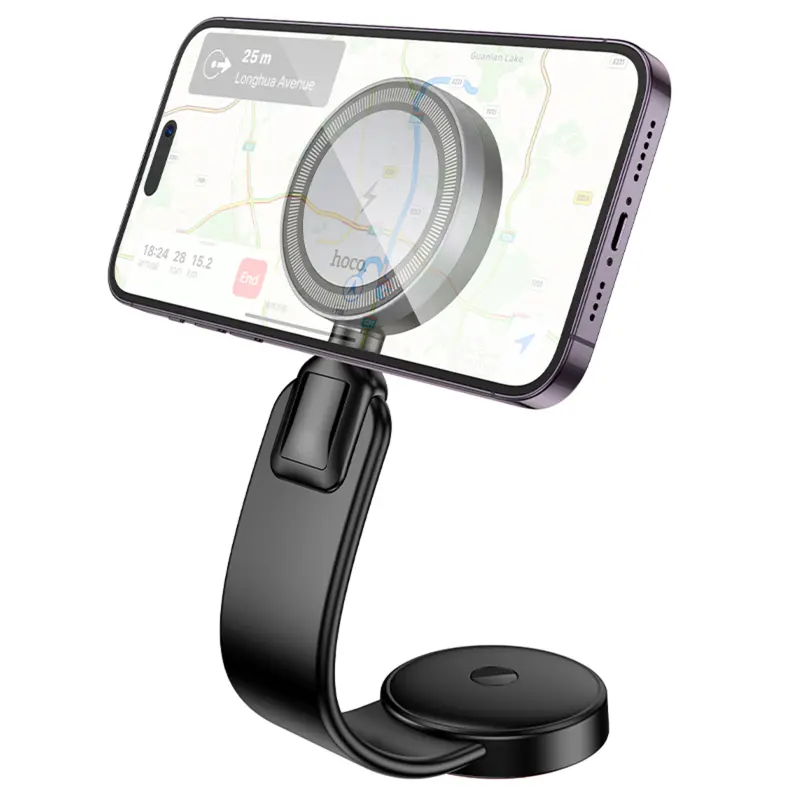 Автодержатель с БЗУ Hoco HW29 Magnetic Wireless Charging 15W, Black 2, купить оптом с доставкой