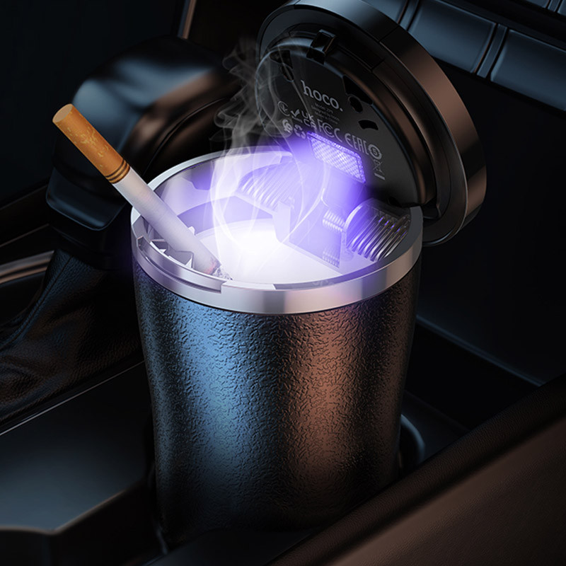 Автомобільна попільничка Hoco ZP9 Solar з крышкой на малюнкі №7