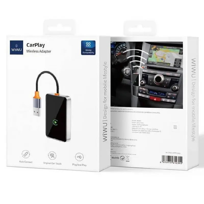 Адаптер WIWU Wi-CP002 car wireless CarPlay iOS, Silver 4, купить оптом с доставкой