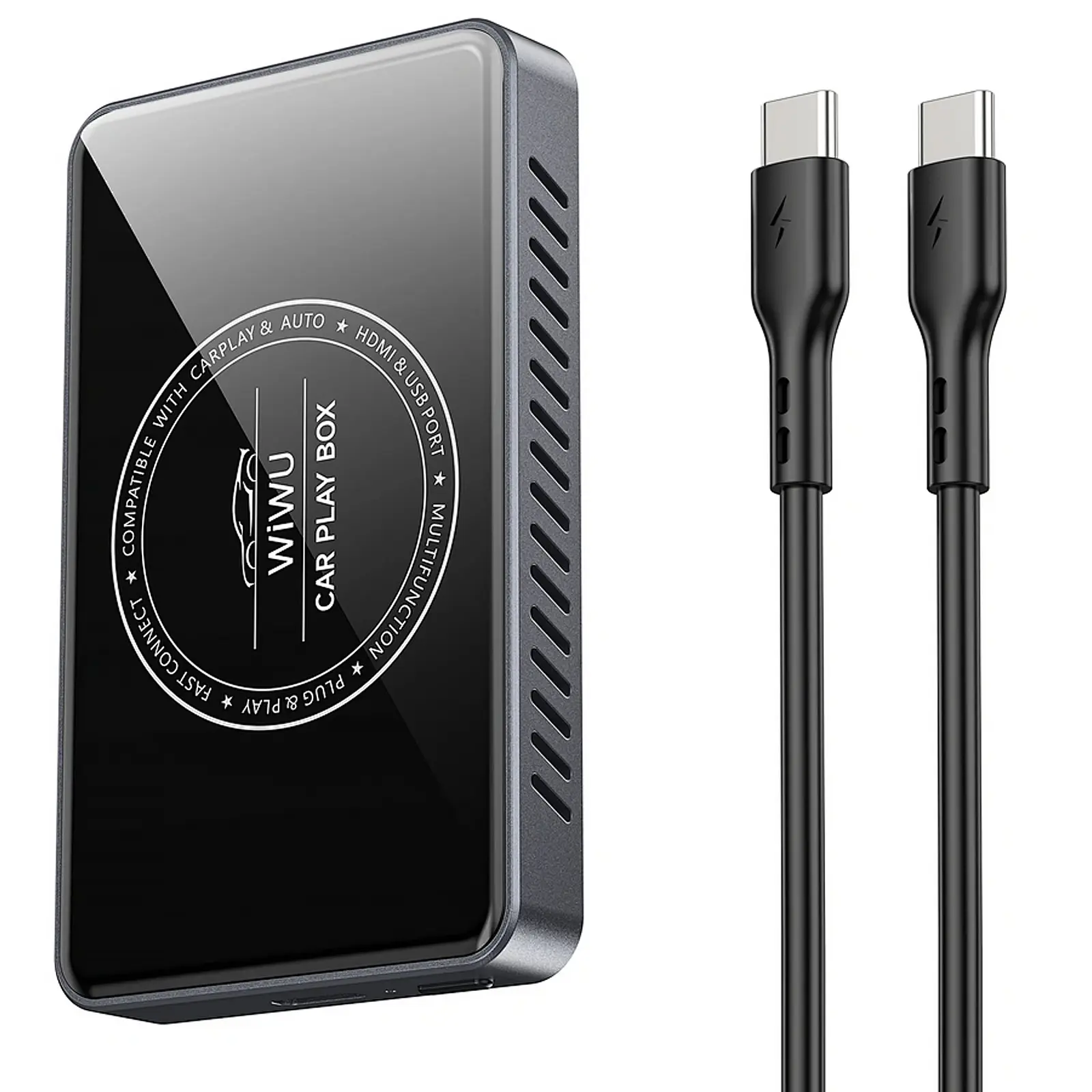 Адаптер WIWU Wi-CP004 Play box car wireless CarPlay (iOS + Android), Black 6, купить оптом с доставкой