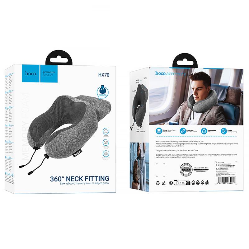 Подушка Hoco HX70 Neck Fitting memory foam на малюнкі №5