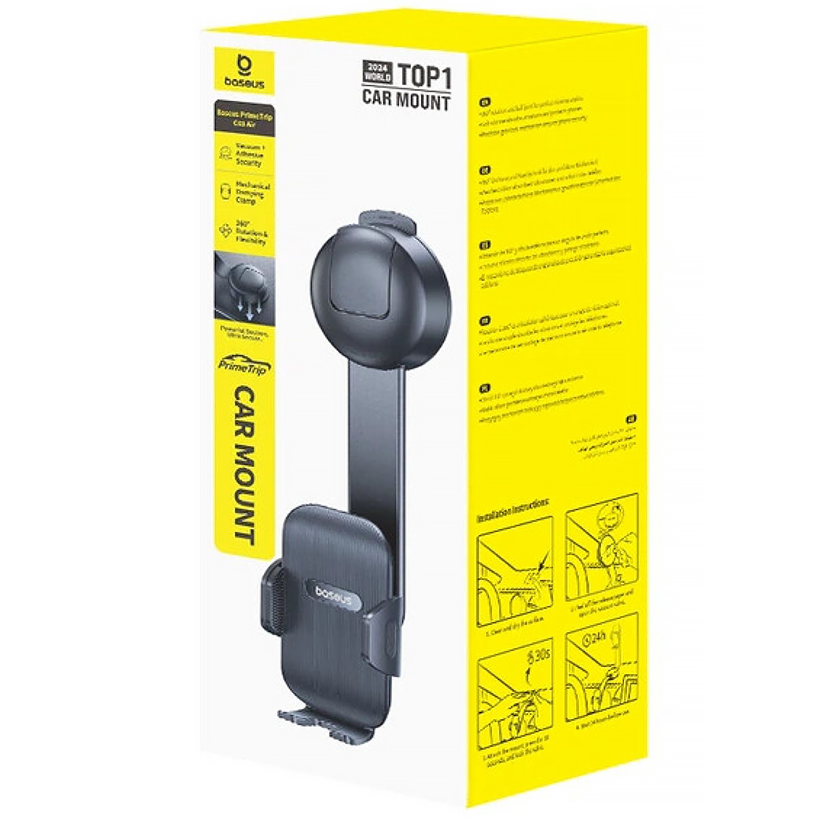 Автотримач Baseus PrimeTrip C03 Air with suction base (C0013C), Cosmic Black 1, купити оптом з доставкою